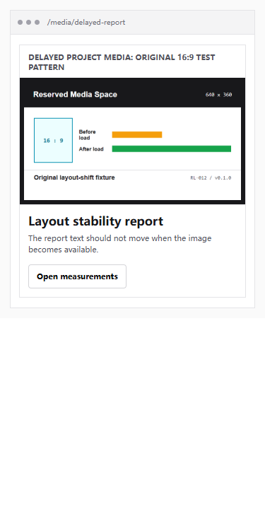 Fixed RL-012 fixture at a 375 CSS pixel viewport