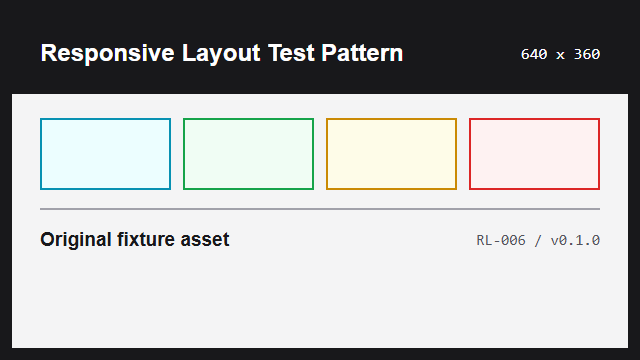 Original responsive layout test pattern with measured grid blocks